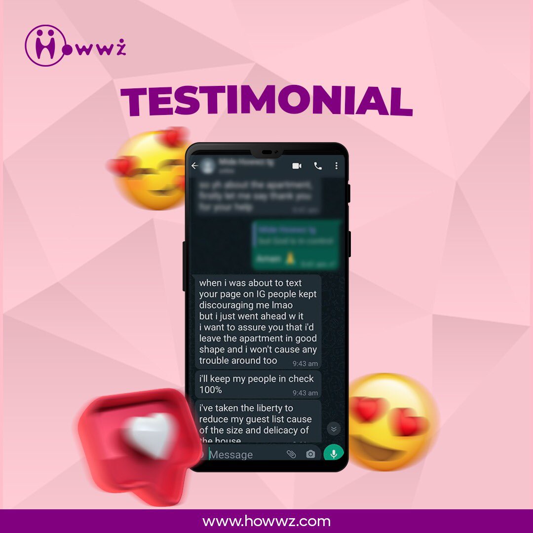 Howwz_'s tweet photo. *Testimonial*

We are always here for you
We can handle any shortlet request you have

Send us a DM and let us work our magic 

#apartment #apartmentsinlekki #lagoshomes #familytime https://t.co/Vxsfk4Zuaw