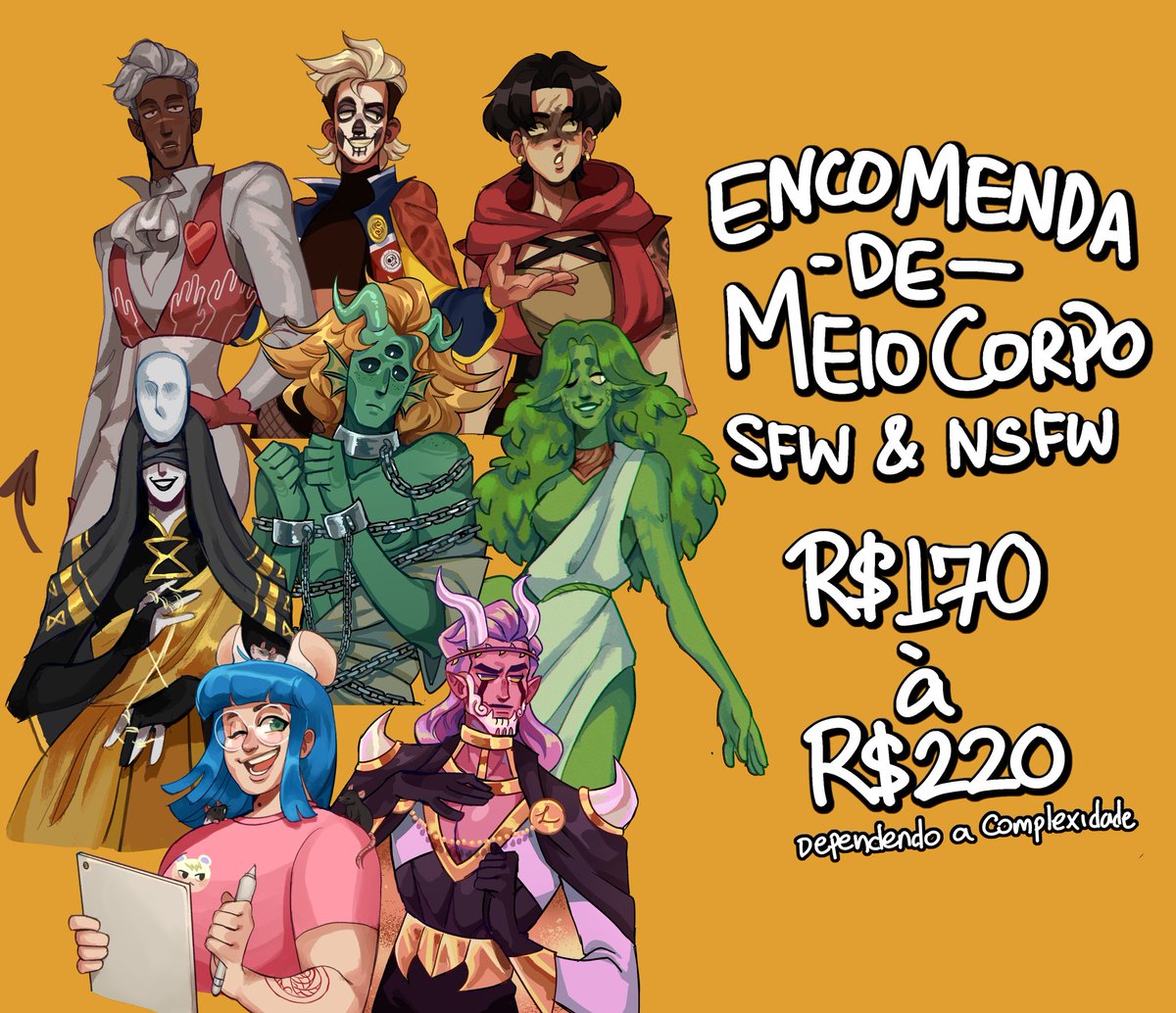 Virou o mês então de novo eu tô abrindo os pedidos!! 
Dessa vez tô com 5 vagas abertas!
Interesse ou dúvidas é só me mandar uma dm!