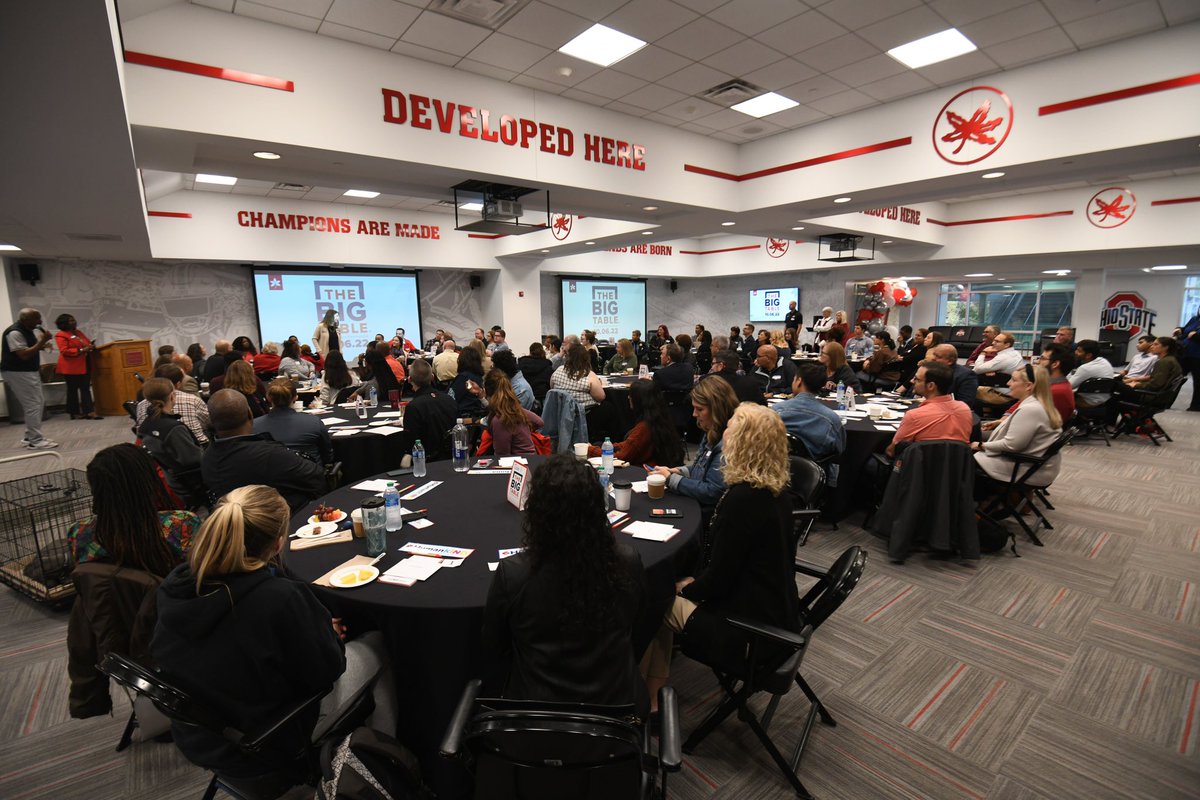 OhioState's tweet image. Today we gathered at #TheBigTable for an inspiring conversation about community-building and #TheShoe100. ⭕🙌 Great things happen when we work together!