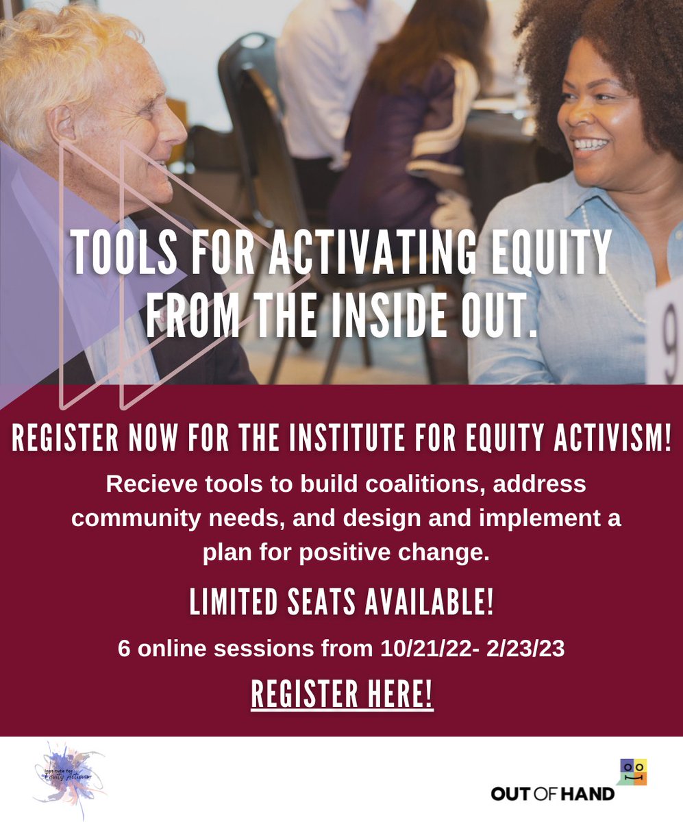 Don't miss out on the opportunity to ignite your creativity, become an equity informed leader, and join a community of leaders committed to creating an equitable world! Register for the Institute for Equity Activism today! bit.ly/IEA22_23