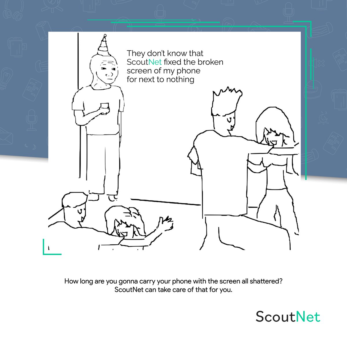 ScoutNet_in's tweet photo. Did you know ScoutNet's technicians can fix your broken phones in no time? โ๐ฑ๐ค๐ป
Be it your shattered screen, messed up camera or draining battery, we've got you covered. ๐
#ScoutNet #mobilephone #iphone #android #startupindia #SolvingProblems #Networking #Delhi https://t.co/PdeWlrkLlB