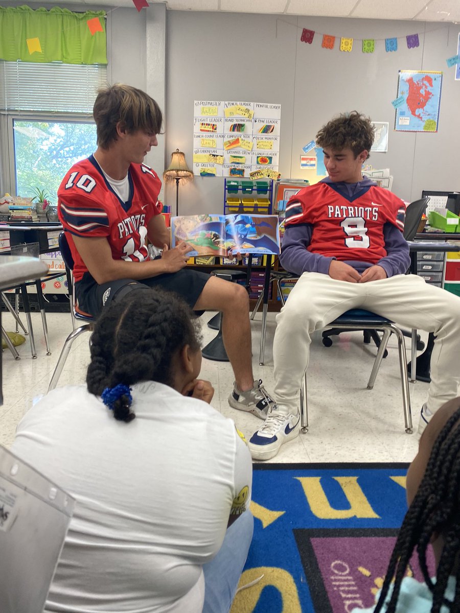 MrsKring's tweet photo. Thank you @ISDSchools for having these awesome Patriot football players read to us today! π π #isdstrong #isdschools #lufflions #luffpride #thsfootball https://t.co/BiFFu0Vg3x