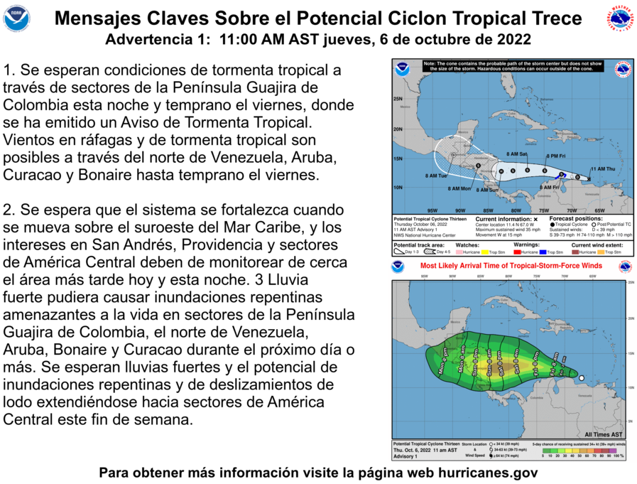 MeteoZulia's tweet photo. ⚠️🚨#Actualizacion #PCT13 #06Oct2022 1700 HLV
EL DISTURBIO SE ORGANIZA MEJOR...
SE ESPERAN LLUVIAS FUERTES A TRAVÉS DE LAS ISLAS A.B.C. Y ZONAS DE VENEZUELA HASTA EL VIERNES.
UBICACIÓN 11.6ºN 68.7ºW
A KM AL SSE DE CURAZAO
315 KM AL ESE DE LA PUNTA NORTE DE LA
Sigue... https://t.co/FRyfPTq2Qn