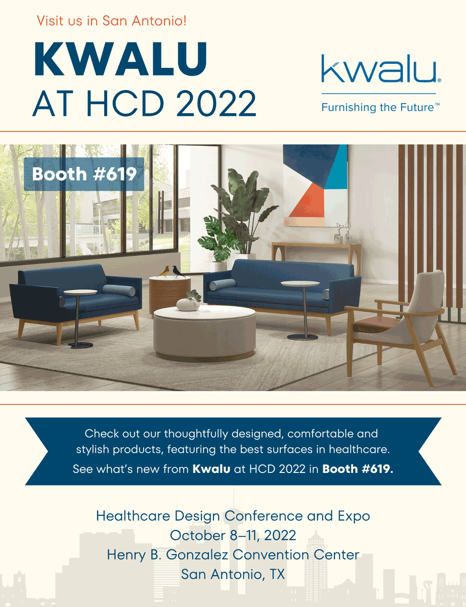 See what's new for Healthcare from Kwalu at #HCDcon. See you Monday. #furnishingthefuture #Healthcarefurniture #kwalufurniture