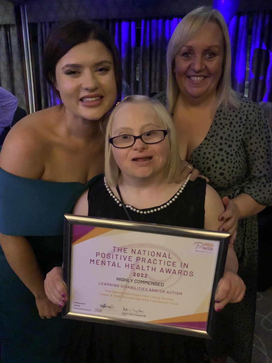 Highly commended for Specialised Supportive Living Service. Delighted Lisa was here to enjoy the moment. ⁦@LeedsandYorkPFT⁩ ⁦@munro_sara⁩ ⁦⁦@JoannaForsterA1⁩