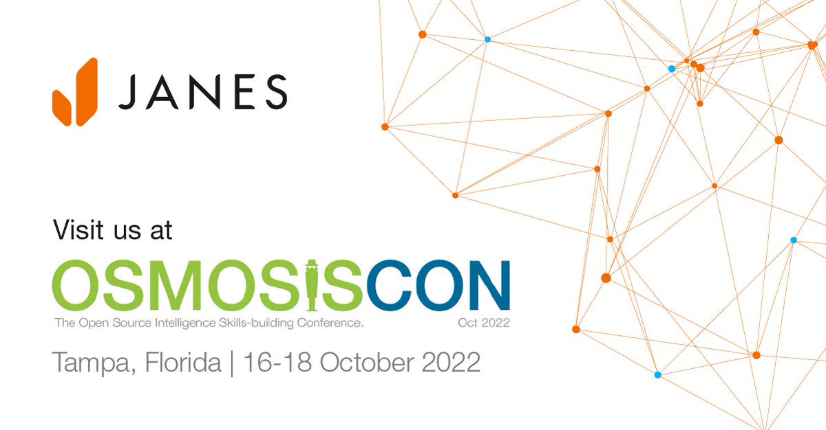 JanesINTEL's tweet photo. Its only ten days to go until this years Osmosiscon. We are super excited to see everyone and discuss everything OSINT. Come and find us to discuss how we can save you time on data collection by 85%. https://t.co/ueiJN4OIGV #OSINT #OSMOSIScon #event https://t.co/QArtdi2I8Z