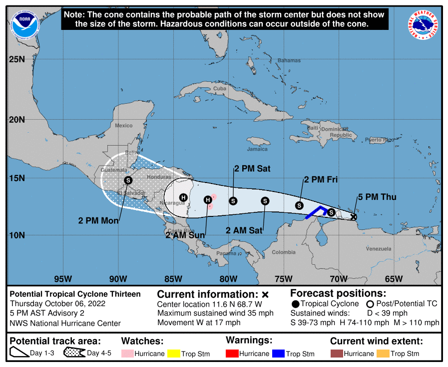 MeteoZulia's tweet photo. ⚠️🚨#Actualizacion #PCT13 #06Oct2022 1700 HLV
EL DISTURBIO SE ORGANIZA MEJOR...
SE ESPERAN LLUVIAS FUERTES A TRAVÉS DE LAS ISLAS A.B.C. Y ZONAS DE VENEZUELA HASTA EL VIERNES.
UBICACIÓN 11.6ºN 68.7ºW
A KM AL SSE DE CURAZAO
315 KM AL ESE DE LA PUNTA NORTE DE LA
Sigue... https://t.co/FRyfPTq2Qn
