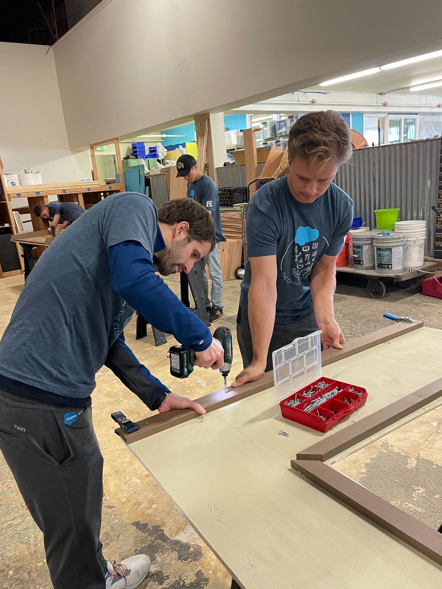 Check out the team in SF building and decorating children’s playhouses with <a href="/HabitatGSF/">Habitat Greater SF</a> 🏡🛠️
#CloudGivesBack2022