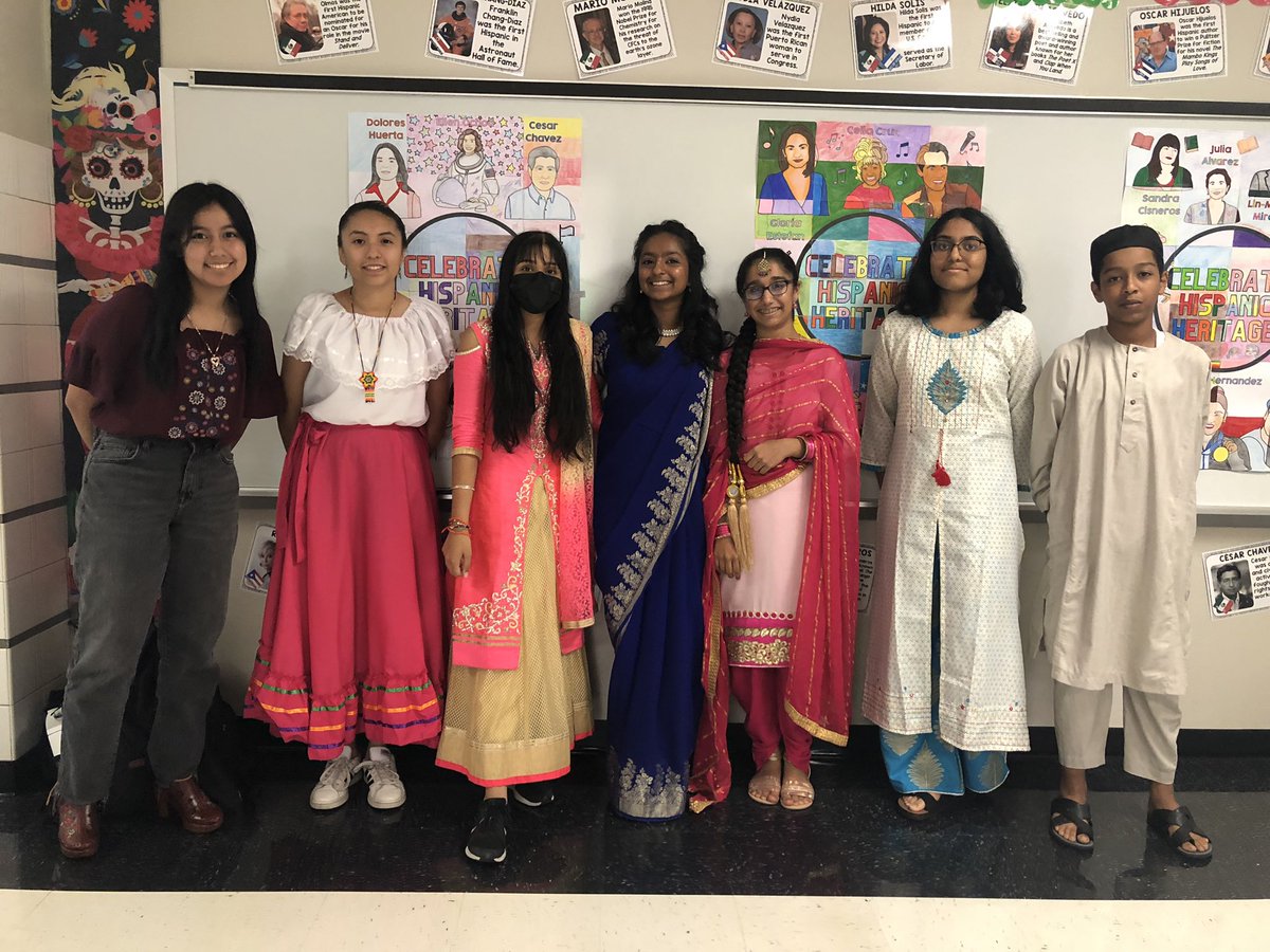 KISD_Academy's tweet photo. Multicultural Week continues at KCA. Students proudly dressed up to show their heritage. What a great opportunity to learn about the different cultures  represented here at KCA! #CelebrateKISD #MulticulturalWeek https://t.co/B4PF4aRvmu