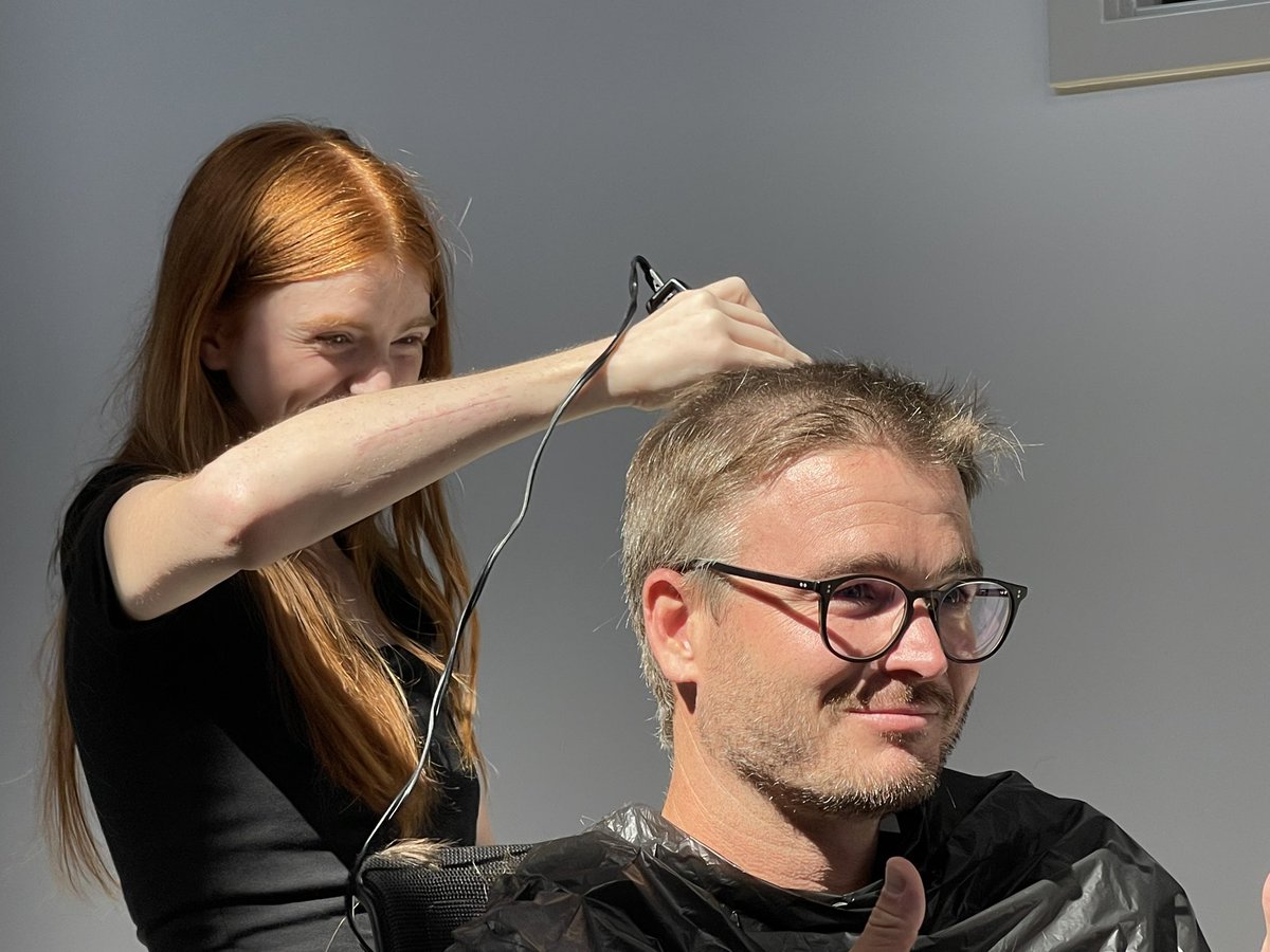 What a great afternoon!   More than $25,000 raised for Trinity’s Tribe and <a href="/zlove_edu/">Zack Love</a> traded his beautiful locks for a buzz cut for exceeding the goal! It was great to see Trinity come by and help!  Pioneers are awesome!