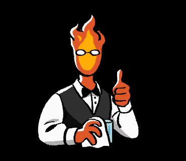 I love it when there's a fire-related non-human character who's hot  