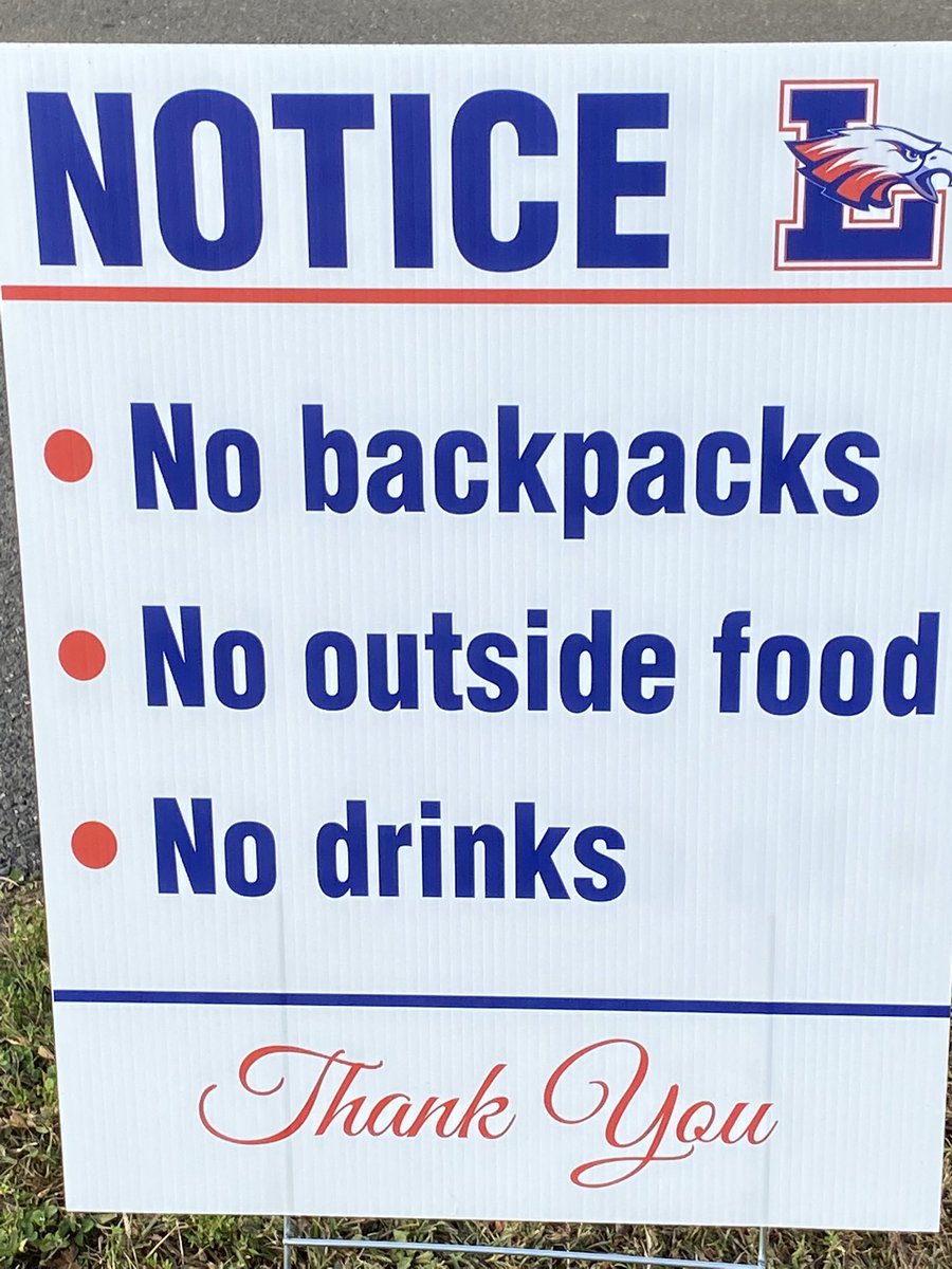 LHSADDept's tweet photo. A reminder to the fans attending events at Liberty High School.  Thank you. https://t.co/XilB2Qn6xc