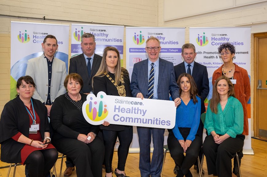 MaccaA221's tweet photo. Fantastic morning at the launch of #SlaintecareHealthyCommunities in Fettercairn Community Centre Tallaght today. Really excited to be a part of this initiative delivering a suite of evidence based programs with our community partners. https://t.co/oUm13YtRpI