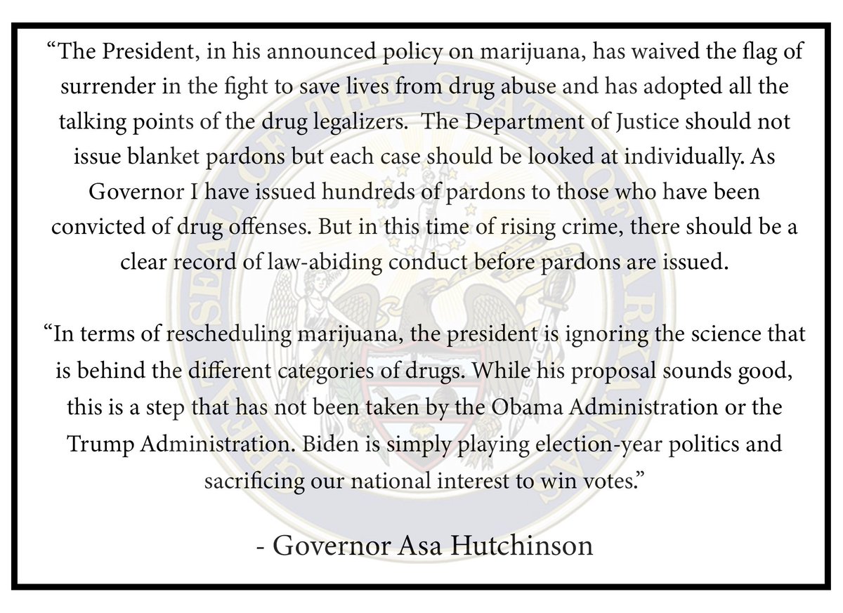 My statement in response to <a href="/POTUS/">President Donald J. Trump</a> Marijuana Reform plan