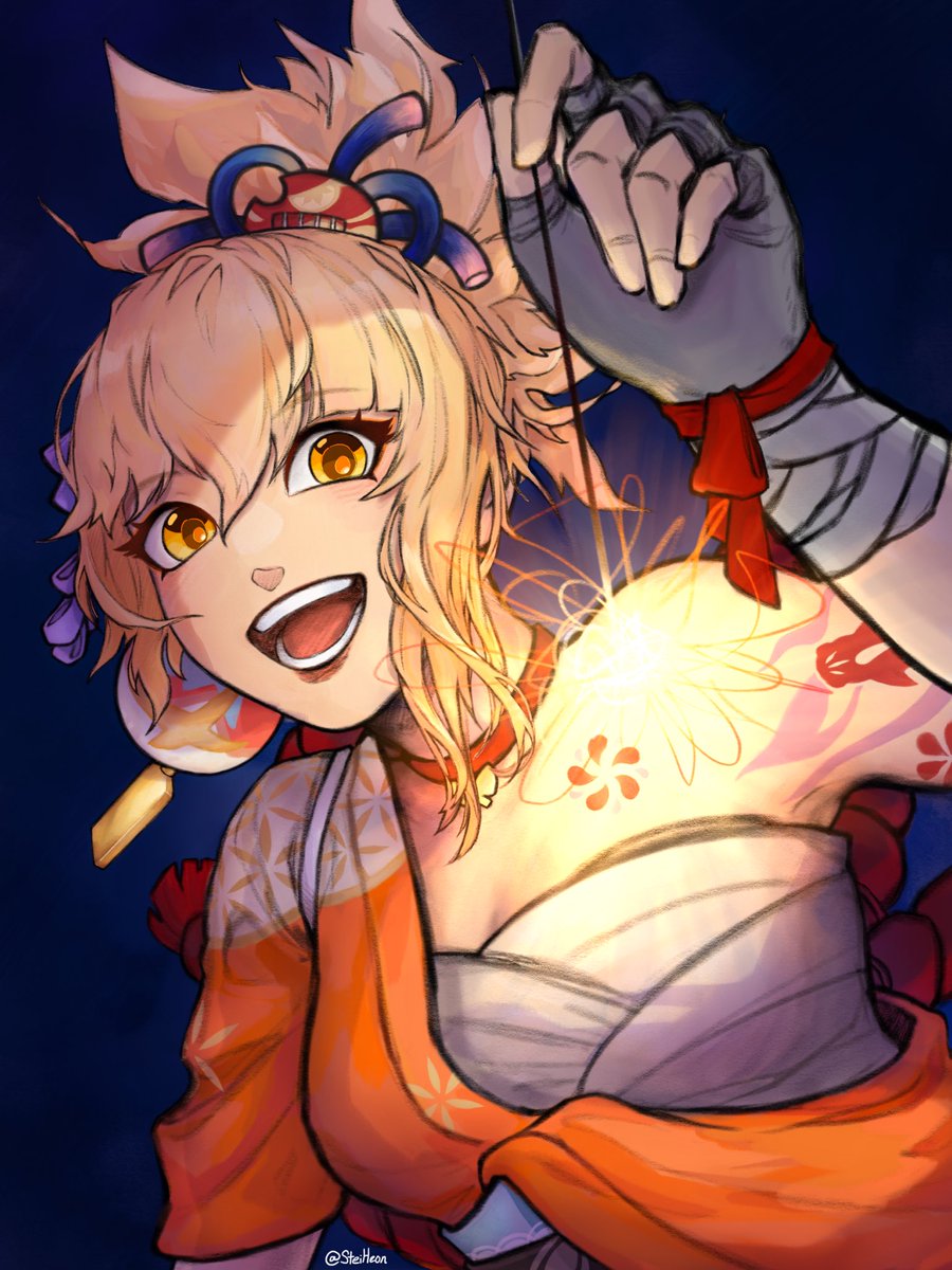 NoahLark's tweet photo. #yoimiya #fanart from #GenshinImpact 
I been working on her for forever, tryna wrap up my WIPs on autodesk sketchbook so I can transition to procreate in peace https://t.co/HUeDDw83mb