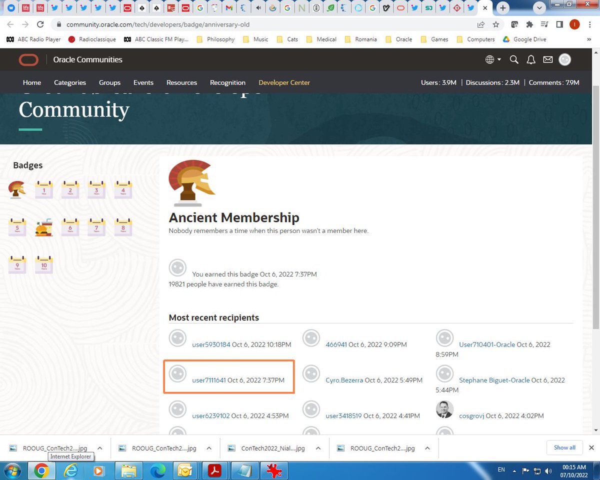 This cryptic "user7111641" at <a href="/Oracle/">Oracle</a> community it's me ... now I realize how old I am indeed ...