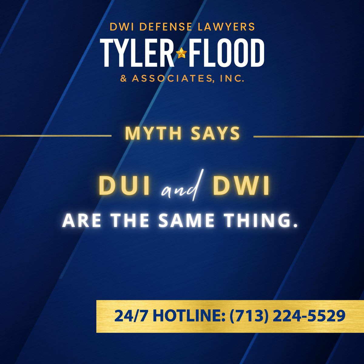 DoNotBlow's tweet photo. MYTH vs. FACT: In many states, including Texas, there's a difference between DWI and DUI.

Who knows the FACTS?

Call 24/7 DWI HOTLINE: (713) 224-5529
Save this number on your phone.

#LegalRights #TylerFlood #DoNotBlow #HoustonLawyer #TexasLawyer #DriveSafe #DWI #DUI https://t.co/t8u43J3b61