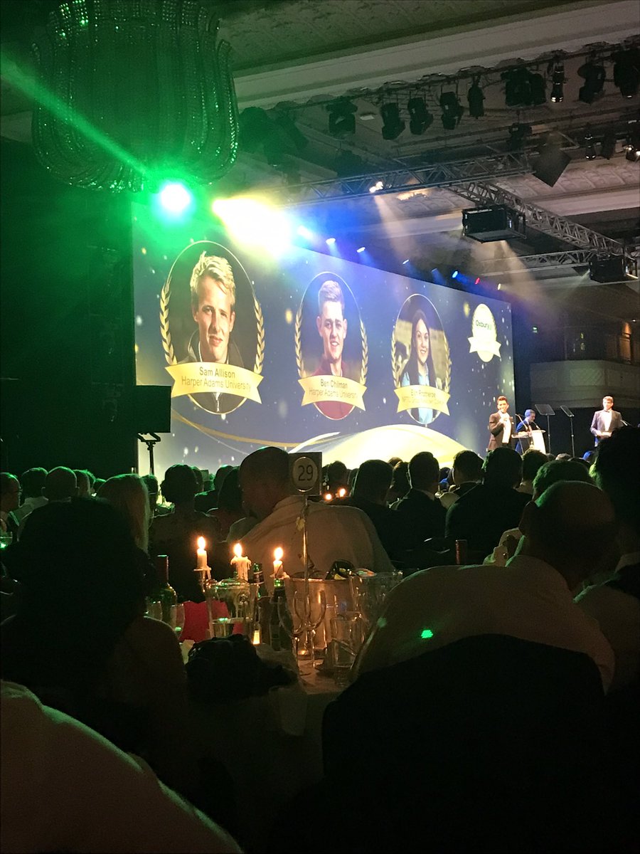 He’s only gone and brought it home!!Well done <a href="/BenChilman/">Ben Chilman</a> for winning Ag student of the year at the Farmers weekly awards 2022. Well done Sam Allison on being a finalist <a href="/HarperAdamsUni/">Harper Adams University</a>