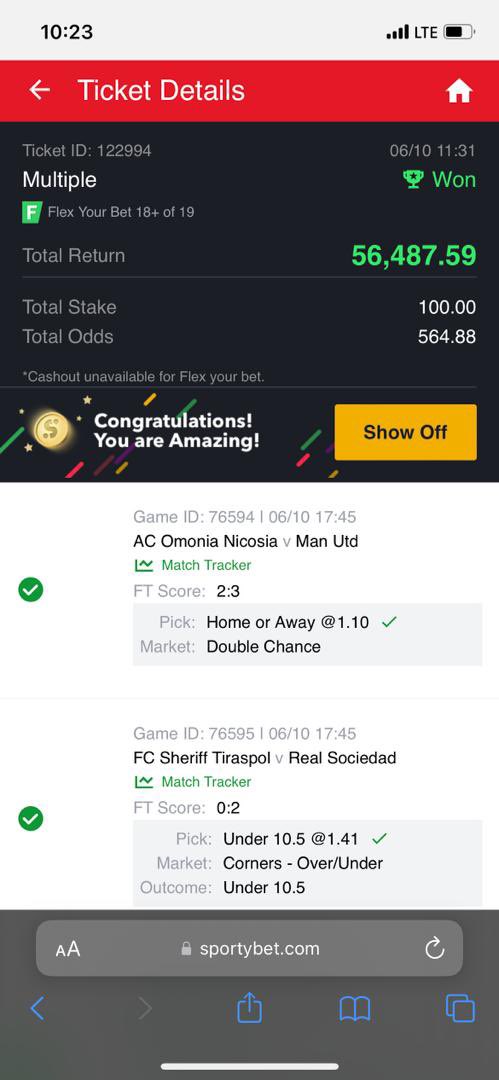 bossolamilekan1's tweet image. 564odd✅✅✅✅✅
214odd ✅✅✅✅✅✅
122odd✅✅✅✅✅✅
134odd ✅✅✅✅✅✅
With many other winnings I can post, y'all can still drop your winning ticket under the post