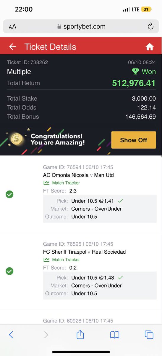 bossolamilekan1's tweet image. 564odd✅✅✅✅✅
214odd ✅✅✅✅✅✅
122odd✅✅✅✅✅✅
134odd ✅✅✅✅✅✅
With many other winnings I can post, y'all can still drop your winning ticket under the post