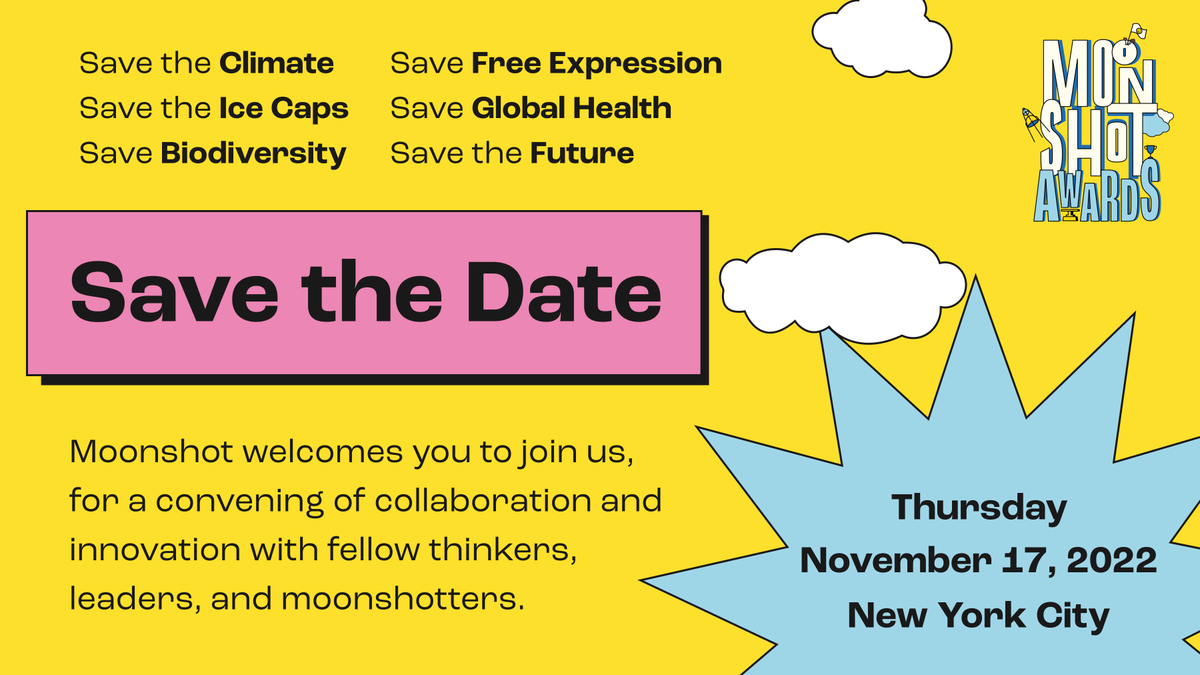 SAVE THE DATE!

Mooshot welcomes you to join us for a convening of collaboration and innovation with fellow thinkers, leaders, and moonshotters.🌕🚀 

Thursday, 17 Nov 2022 in NYC

#changetheworld #MOONSHOTxAF #SDGs #ImpactHacker