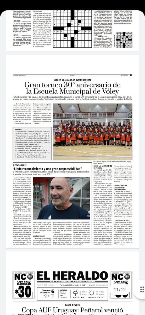 Nota de hoy en el diario local El Heraldo 👏🥳 

Florida es nuevamente sede se un gran torneo y el acceso es gratuito, acercate!!!!