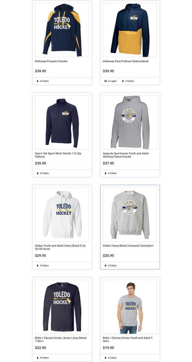 UToledoHockey's tweet photo. 🚀🏒UT Hockey Apparel Store 🏒🚀
The UT hockey apparel store is now open! The store will remain open until 11:59pm on Sunday, October 16th so don't miss your opportunity to support the UT Hockey program!

https://t.co/cDIIogAdwz https://t.co/VjaOOOtzoe