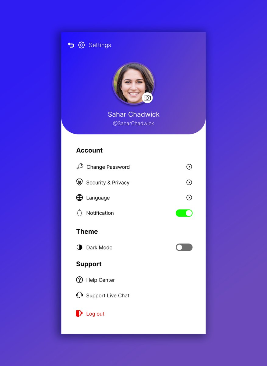 YoussefRefaat_'s tweet photo. Simple User Settings UI Design
#DailyUI #designers #UIUXDesigner #uiuxdesign
#designthinking #designinspiration #designergspace #100daysofpractice #DesignersOriginal #AdobeXD
#JoeArtwork
#uidesign https://t.co/dJrfZvzVta