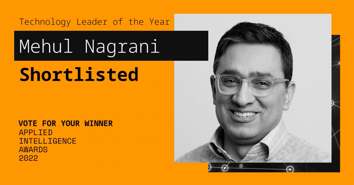 Congratulations to @WeAreInMoment's own Mehul Nagrani, who leads our #AI Product & Technology Group 🌟 🙌 Mehul has been nominated as 'Technology Leader of the Year' for the Applied Intelligence Awards. You can vote for him here! austin.appliedintelligence.live/applied-intell…