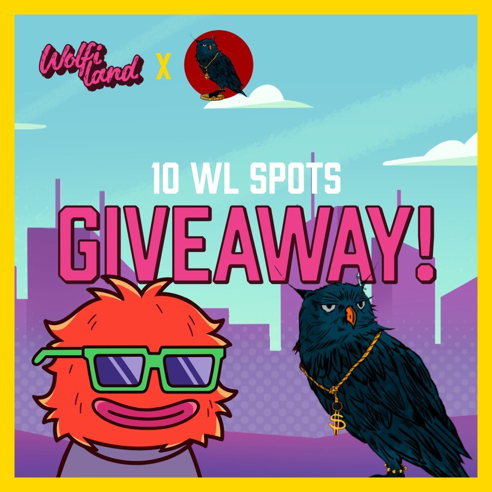 owloper's tweet photo. We’re giving away 10 WL spots from @wolfilandnfts frens for #avax #community

Do not miss and do not be sad! 🦉

GIVEAWAY 🎁
Prize: 10x Whitelist

✅Follow @wolfilandnfts &amp; @owloper
✅Rt &amp; Like
⌛️48 Hours

#Avalanche #NFTs #NFT #NFTGiveaway https://t.co/vs6FhzaPkW