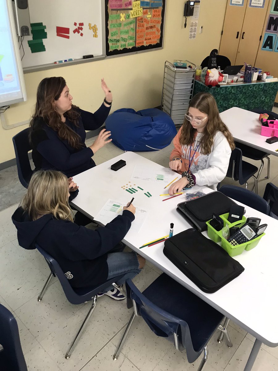 MrGallagherEMS's tweet photo. Ms. Richardson’s students take over teaching multiplying fractions, while Ms. Warren brings out the algebra tiles to go from concrete-pictorial-abstract with the distributive property. Love when Ts make math concepts meaningful and promote student agency👏 @MathRoxNJ #EMSRox https://t.co/ucrfUoldFy