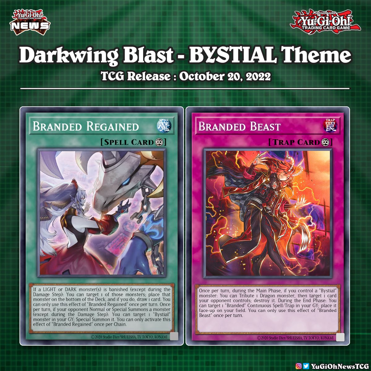 YuGiOhNewsTCG's tweet photo. ❰𝗗𝗮𝗿𝗸𝘄𝗶𝗻𝗴 𝗕𝗹𝗮𝘀𝘁❱
@lithium2300 revealed the new BYSTIAL support from the upcoming TCG core set “Darkwing Blast” 🐲 #遊戯王 #YuGiOh #유희왕 https://t.co/RskH9aeOwU