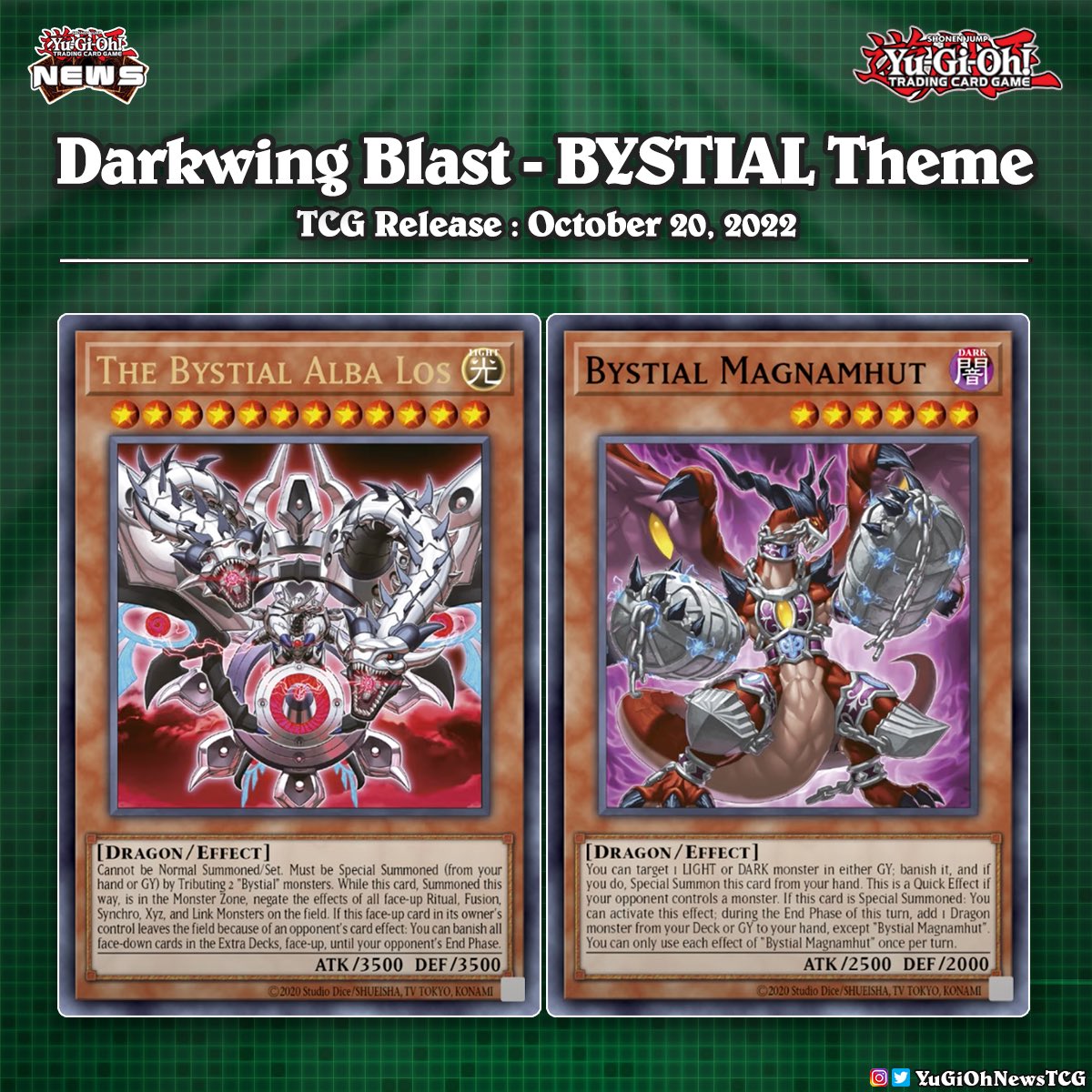 YuGiOhNewsTCG's tweet photo. ❰𝗗𝗮𝗿𝗸𝘄𝗶𝗻𝗴 𝗕𝗹𝗮𝘀𝘁❱
@lithium2300 revealed the new BYSTIAL support from the upcoming TCG core set “Darkwing Blast” 🐲 #遊戯王 #YuGiOh #유희왕 https://t.co/RskH9aeOwU