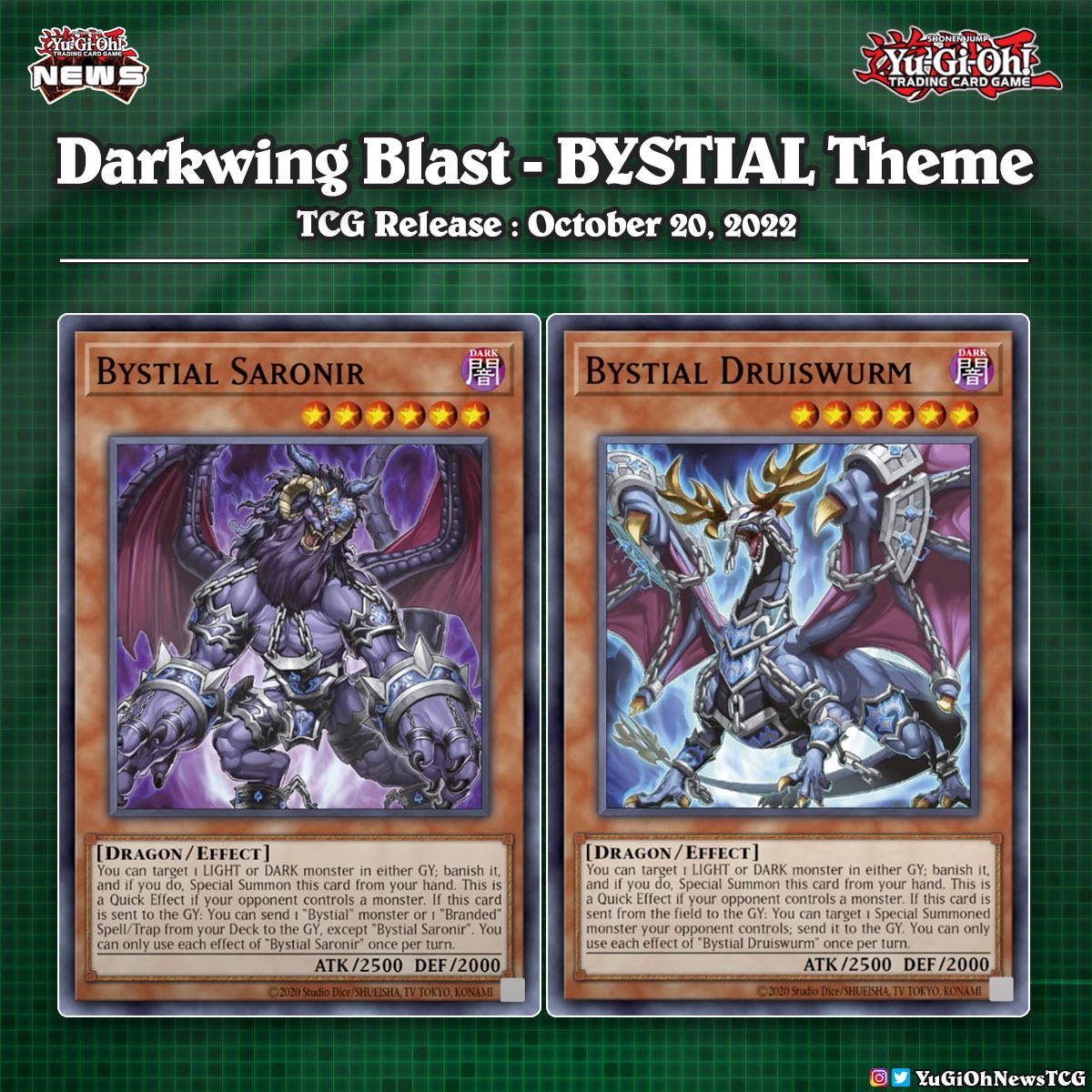 YuGiOhNewsTCG's tweet photo. ❰𝗗𝗮𝗿𝗸𝘄𝗶𝗻𝗴 𝗕𝗹𝗮𝘀𝘁❱
@lithium2300 revealed the new BYSTIAL support from the upcoming TCG core set “Darkwing Blast” 🐲 #遊戯王 #YuGiOh #유희왕 https://t.co/RskH9aeOwU
