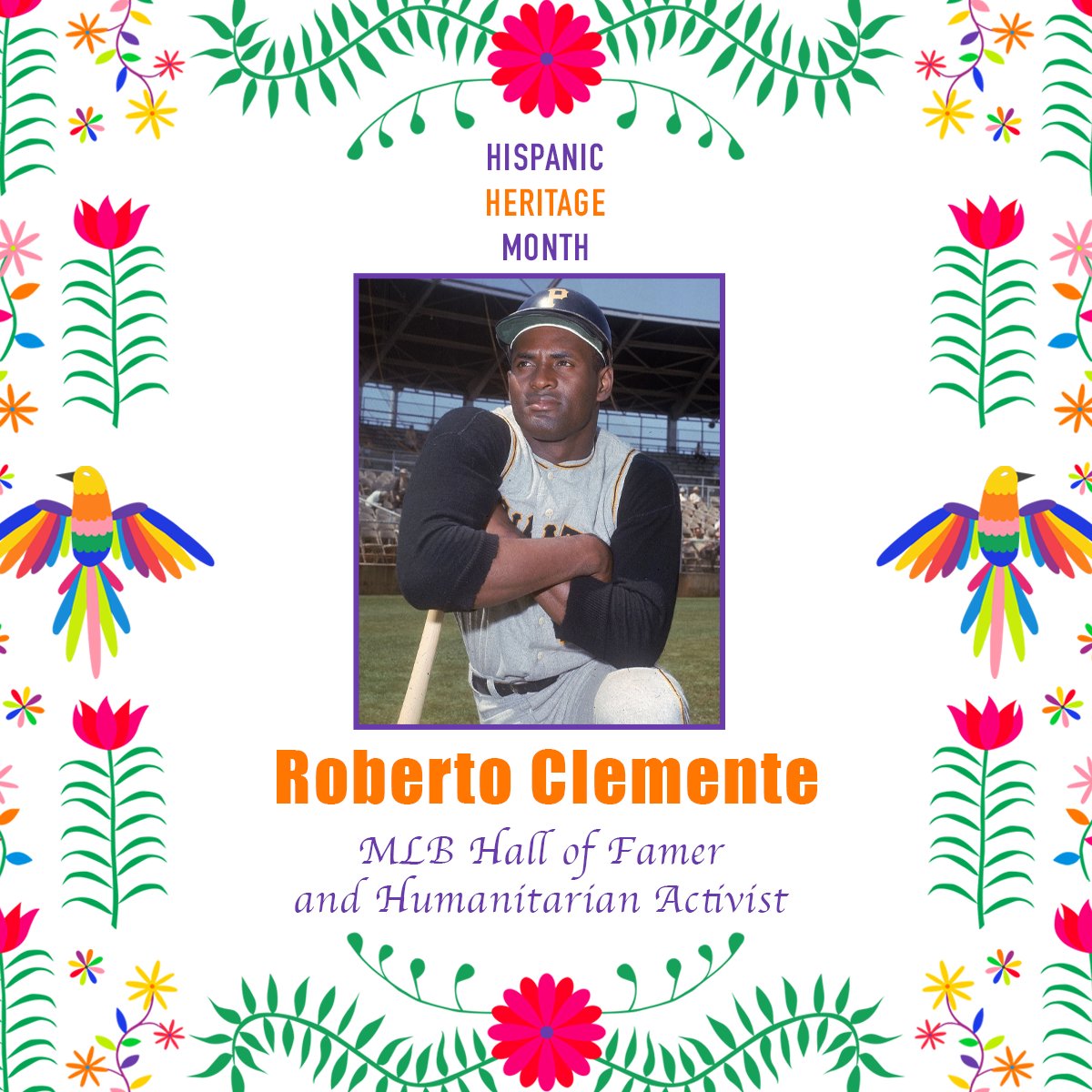 This #HispanicHeritageMonth, I am honoring the memory of Roberto Clemente. Born in Puerto Rico, he was the first Latino player in MLB history to record 3,000 hits. Tragically, he passed away while traveling to provide aid to the people of Nicaragua after a devastating earthquake.