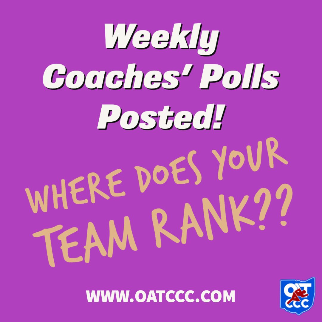 THE WAIT IS OVER!  Coaches’ Poll is now online! #oatccc22 ⁦@ThisWeekSports⁩ ⁦<a href="/daytondailynews/">Dayton Daily News</a>⁩ ⁦<a href="/ThePlainDealer/">The Plain Dealer</a>⁩ ⁦<a href="/ENQSports/">Enquirer Sports</a>⁩ ⁦<a href="/NHPreps/">News-Herald preps</a>⁩ ⁦<a href="/OHSAASports/">OHSAA Sports</a>⁩ ⁦<a href="/OHMileSplit/">MileSplit Ohio</a>⁩