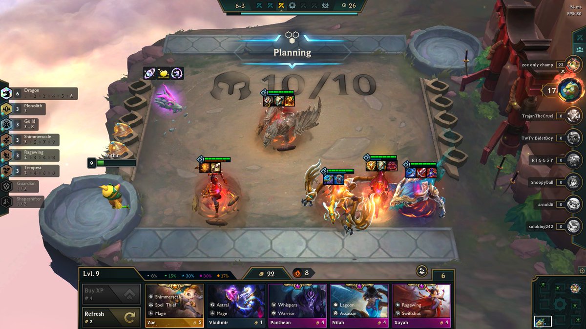 WithinTFT's tweet image. Got 6 dragons, the visual effect is so cool lmao baaaaaaat