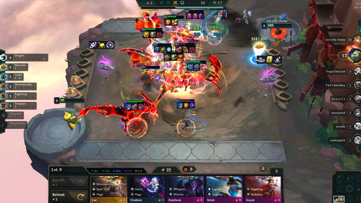 WithinTFT's tweet image. Got 6 dragons, the visual effect is so cool lmao baaaaaaat