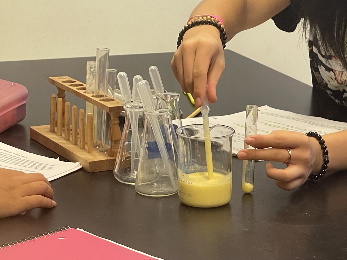 Ms. Ramirez's Freshmen Honors Biology class participated in a lab yesterday to test & identify the four main macromolecules in food. The four macromolecules are; proteins, lipids (fats), simple carbohydrates (sugars), and complex carbohydrates (starches).