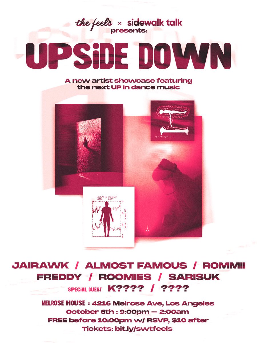 LA. TONIGHT. FREE FOOD. FREE SHOW. FREE SPIRITED SOULS &amp; SPECIAL GUESTS ROAMING AROUND THE UPSIDE DOWN w/ @sidewalktalkedm 

FREE w/ RSVP: bit.ly/swtfeels