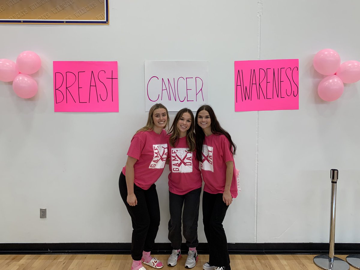 Thank you to these three incredible seniors who decorated our gym today for Dig Pink Night! Come and watch the entire team in action tonight at 7!