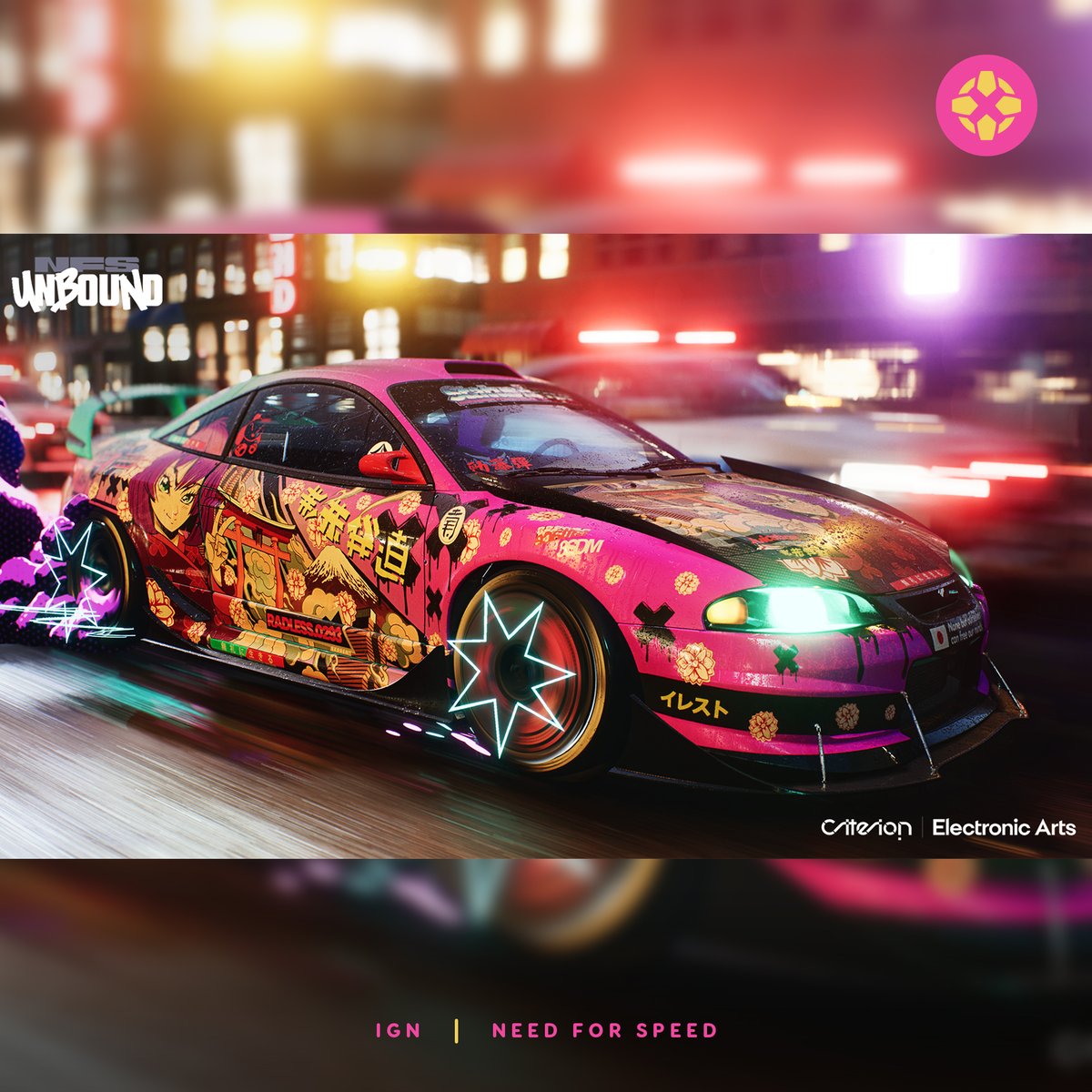 IGN's tweet photo. Need for Speed Unbound was just announced for next-gen consoles and PC. Unbound will reflect the franchise's return to its street racing roots and will include the input of rapper A$AP Rocky. https://t.co/Ib7IuiXNWZ (1/2) https://t.co/t8gDYQGfRJ
