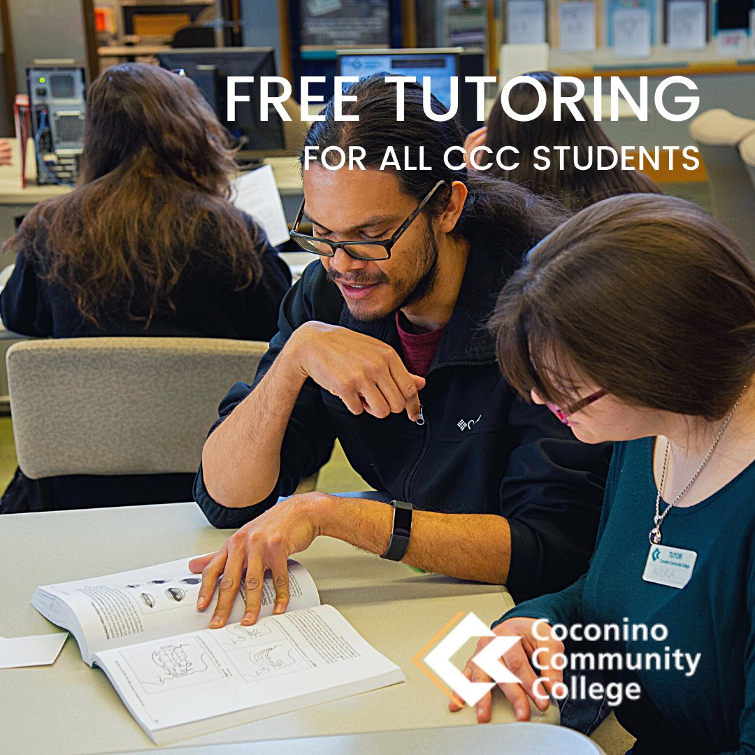 Get ahead! CCC has free tutoring for all students. 
coconino.edu/tutoring 

#resources #themoreyouknow🌈 #studentlife #tutoringsupport #communitycollege #startsmallgobig #cccstellar
