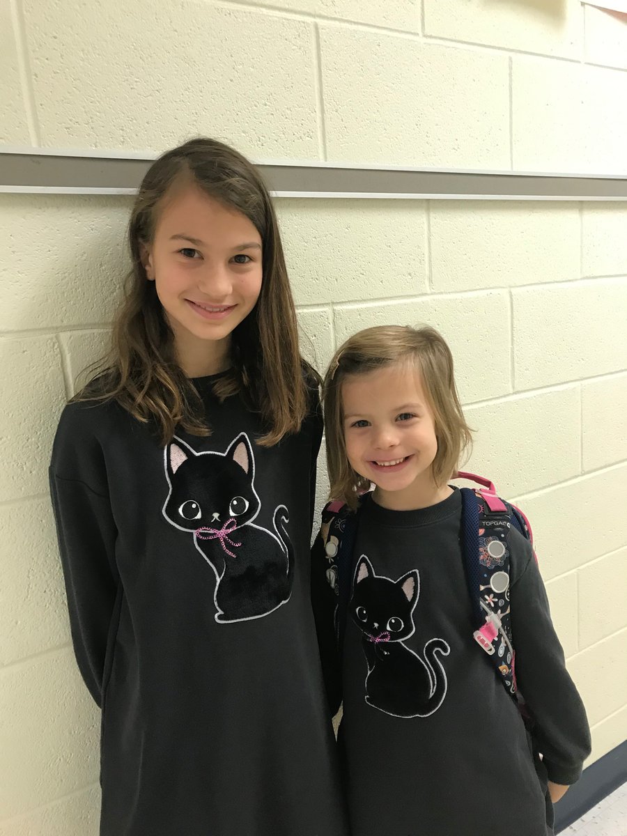 The sisters didn’t even plan it, but they wore the same dress to school today! Their beautiful smiles😁can cure anything! <a href="/haycockcougar/">Haycock Elementary</a>
