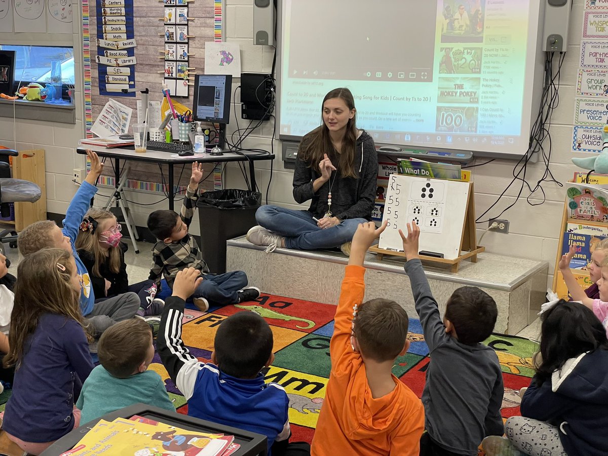 Excited to see our youngest Ss engaged in mathematical discourse during a quick number talk today. Way to put our summer PD into action, <a href="/MissJozwiak/">Jenni Jozwiak</a>! <a href="/SpringHillsSD12/">Spring Hills School</a>  #ProudToBeD12 #EmbraceEncourageElevate