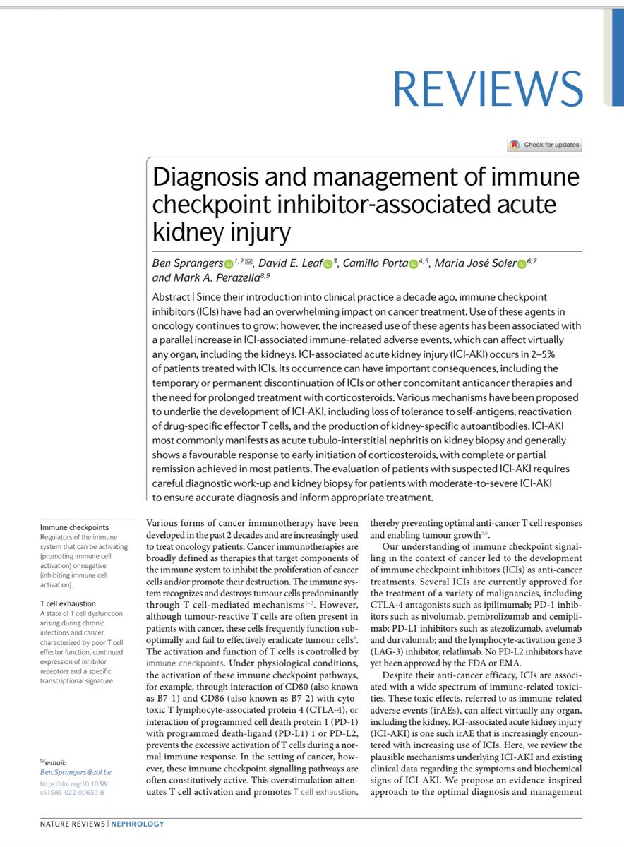 Edgar V. Lerma 🇵🇭 (@edgarvlermamd) on Twitter photo Immune checkpoint inhibitor associated AKI ca. 2022 from <a href="/NatRevNeph/">Nature Reviews Nephrology</a> #Nephpearls
📌 #PathophysiologyPearls
📌 Diagnosis and management
📌 Rechallenge
👉🏼 pubmed.ncbi.nlm.nih.gov/36168055/ Immune checkpoint inhibitor associated AKI ca. 2022 from <a href="/NatRevNeph/">Nature Reviews Nephrology</a> #Nephpearls
📌 #PathophysiologyPearls
📌 Diagnosis and management
📌 Rechallenge
👉🏼 pubmed.ncbi.nlm.nih.gov/36168055/