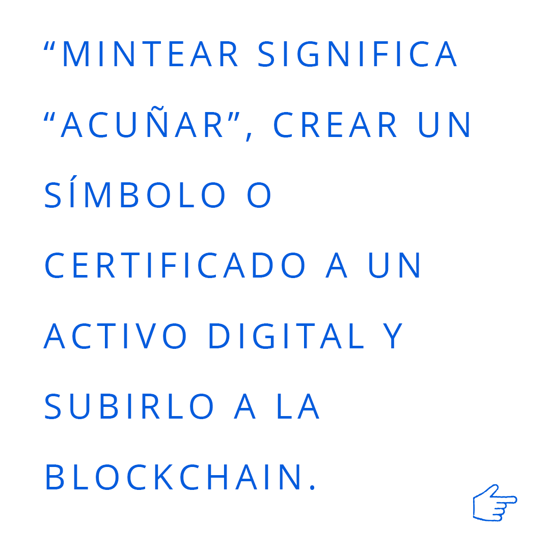 semillanft's tweet photo. Un poco de #glosarioNFT - ¿Qué es #mintear? https://t.co/WIVgvA0B8Y