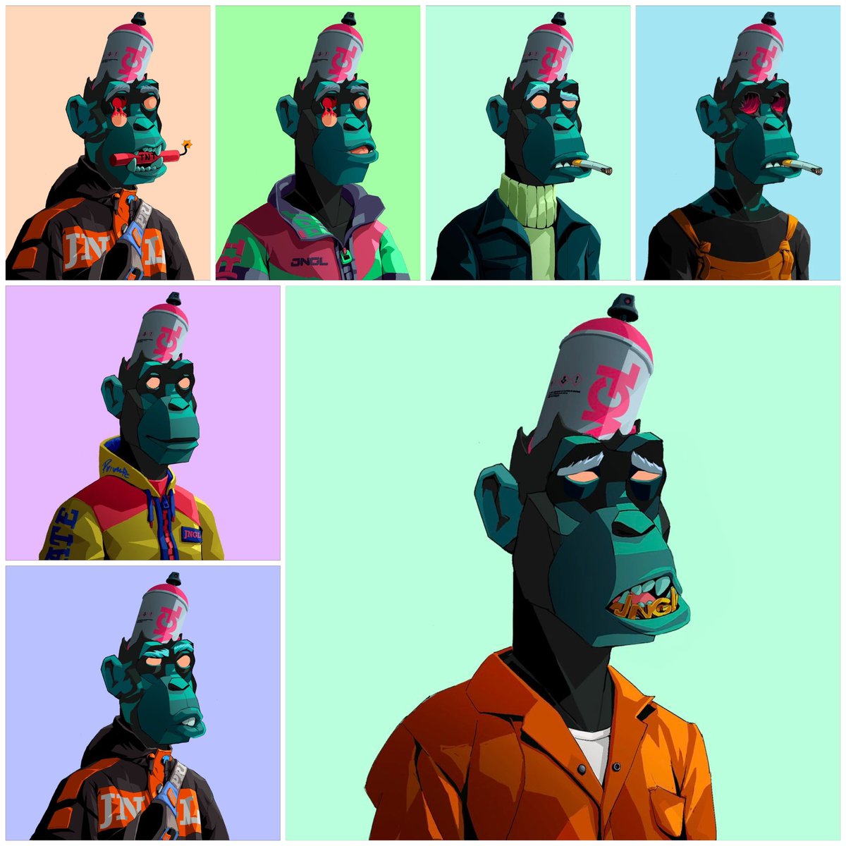 Finally found my spray paint fam! <a href="/THUG0581/">bullthug</a> <a href="/NigelShartwoods/">Shartwoods</a> <a href="/Coinberry/">CB 🟩🍟🦠</a> @DeFounders <a href="/e_nyseal/">NYSEAL</a> including myself, that’s SIX Spray Paint <a href="/Primatesnft/">Primates🌿</a> holders! Only 31 TOTAL make this the rarest trait in the entire collection. We will need to make some waves. Anyone else?