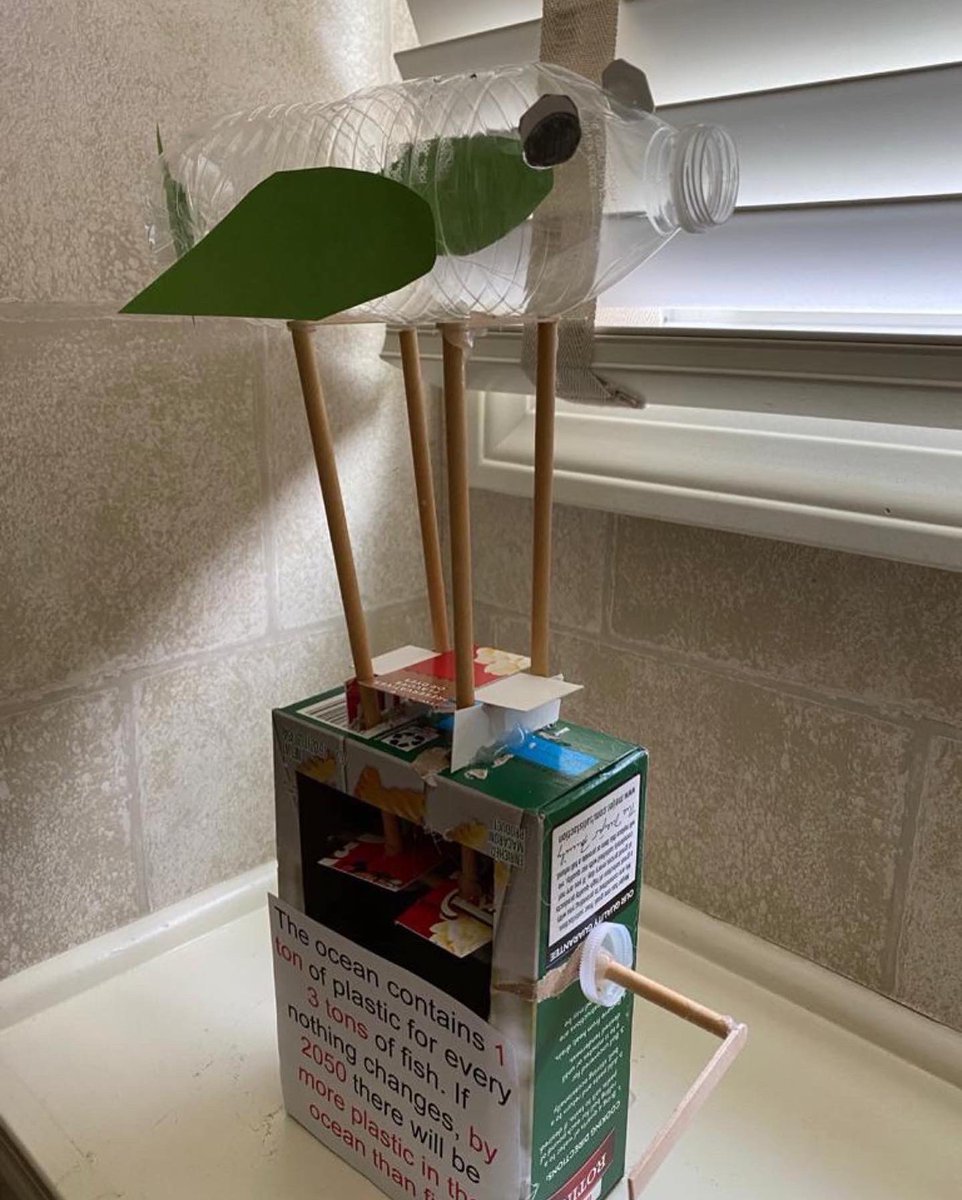 RoboRebel17's tweet photo. I created a piece of recycled art to demonstrate how we are producing unsustainable levels of waste. If we continue our planet is in jeopardy. Everyone needs to do their part and try to cut back their waste to work towards a greener future! #pgc2022 @TurningGreenOrg https://t.co/iKB3TgwwZp