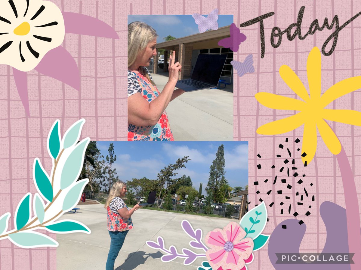 Mrs. Nellis zooms her K-1 students outside while they gather visual evidence about weather conditions. #svusdshines #svusdinnovates <a href="/SVUSDSchools/">Saddleback Valley USD</a>